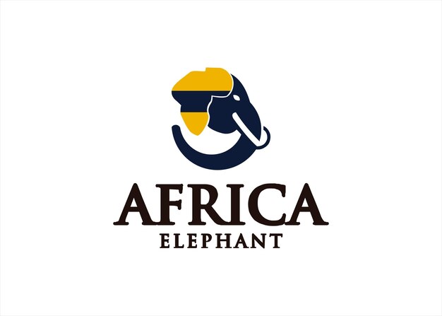 Elefante animal áfrica conceito design de logotipo mascote