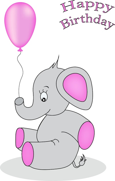 Vetor elefante aniversário
