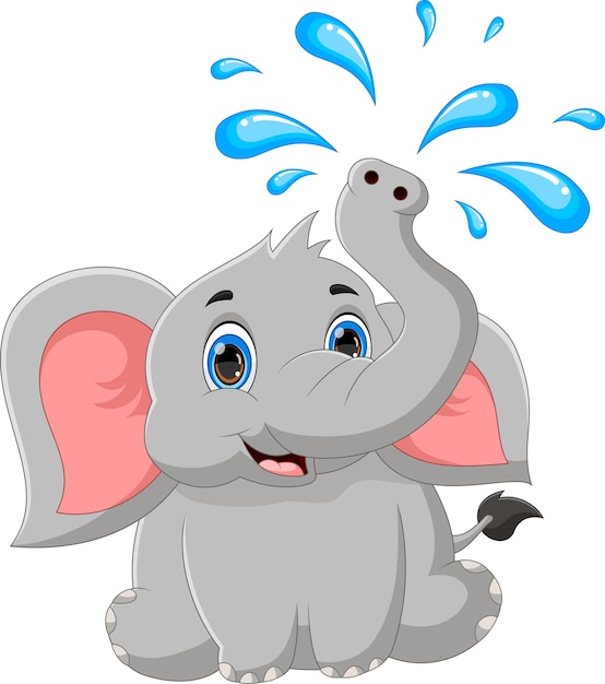 Elefante bebê de desenho animado isolado no fundo branco