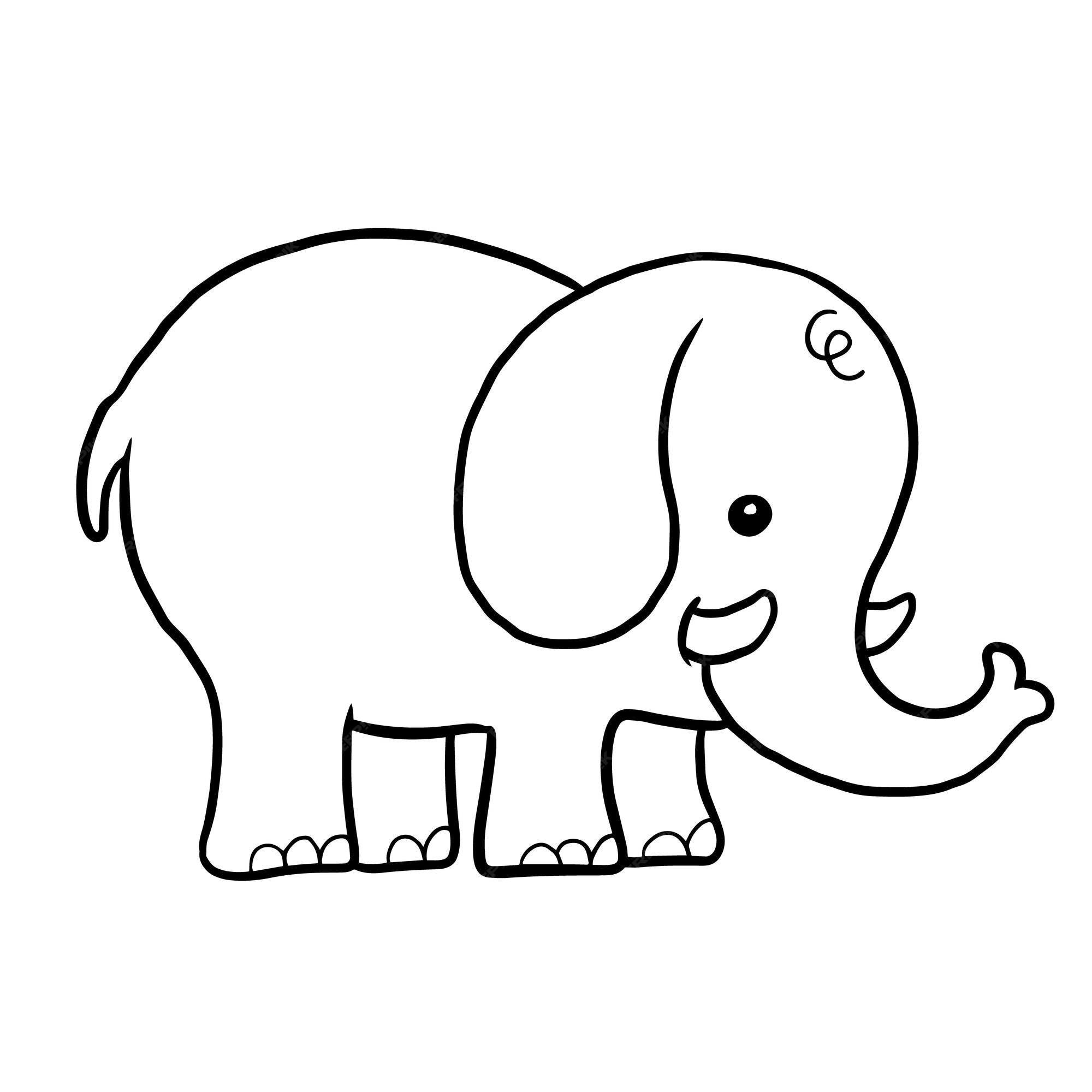 Desenho de elefante fofo kawaii l desenhando e colorindo l desenho de  animais. 