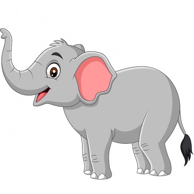 Elefante dos desenhos animados isolado no fundo branco