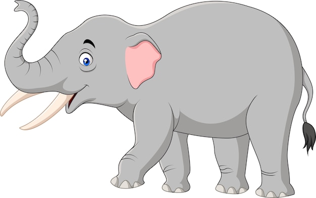 Elefante dos desenhos animados isolado no fundo branco