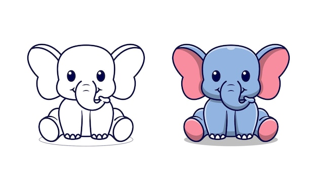 Desenhos Fofos para Colorir Elefante