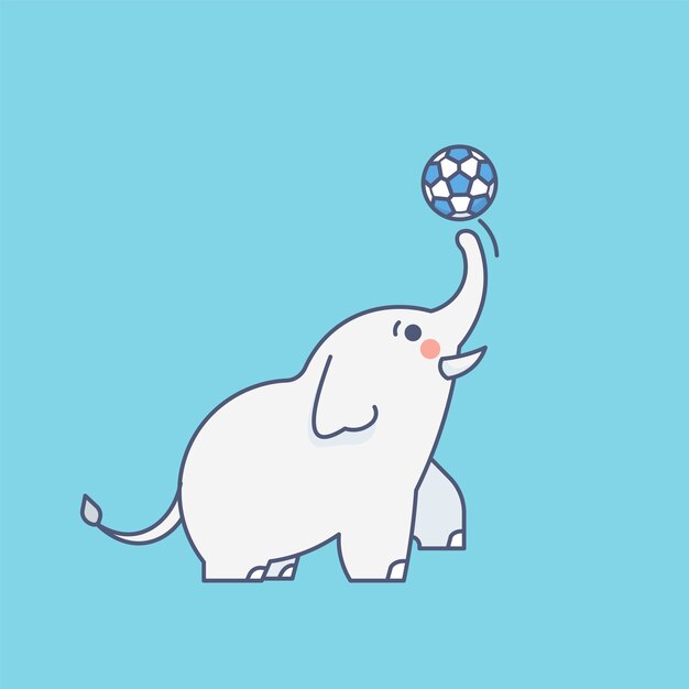 Elefante jogando futebol