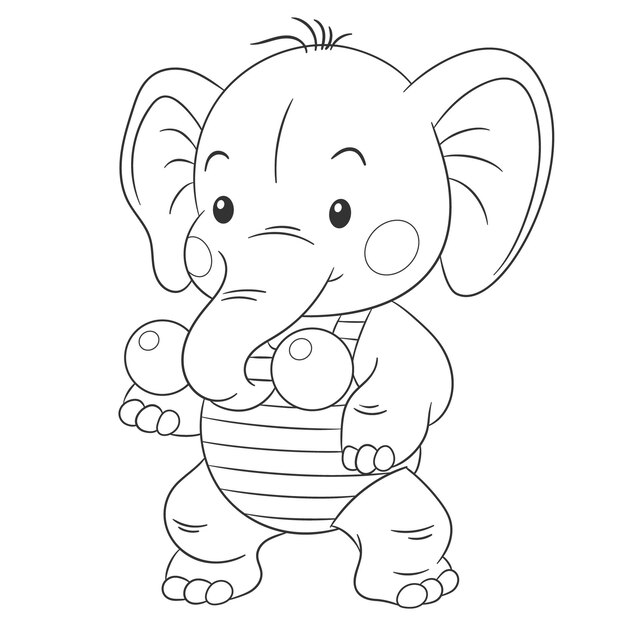 Um Macaco Sorridente Para Colorir O Design De Arte De Linha Para Crianças..  Ilustração Stock - Ilustração de branco, livro: 217373112