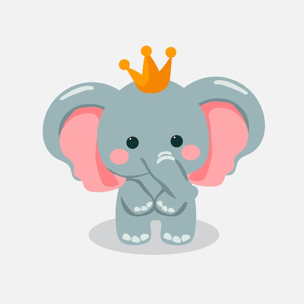 Elefante lindo desenho animado conjunto de design elementos de aniversário