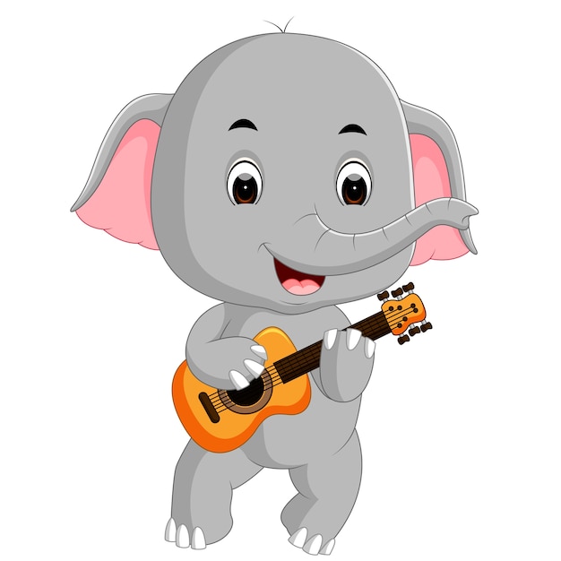 Elefante tocando violão