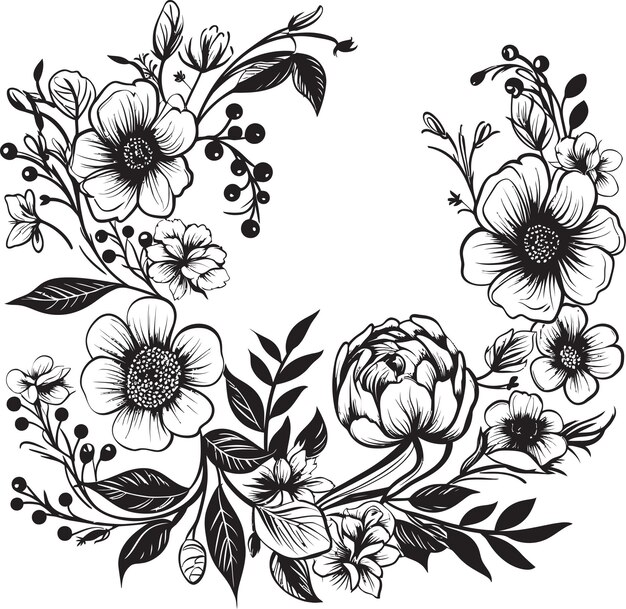 Vetor elegança botânica vector floral emblem design sereno jardim tons logotipo de fundo floral