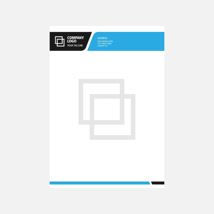 Vetor elegança moderna seu modelo de papel de carta azul espera delícias de design freepik