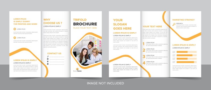 Elegante brochura tripla para marketing de negócios