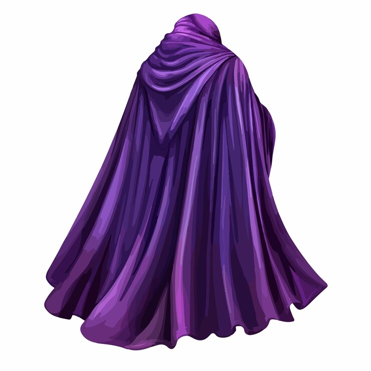 Vetor elegante capa de seda roxa para um look de moda glamouroso