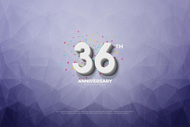 elegante comemoração de 36 anos.