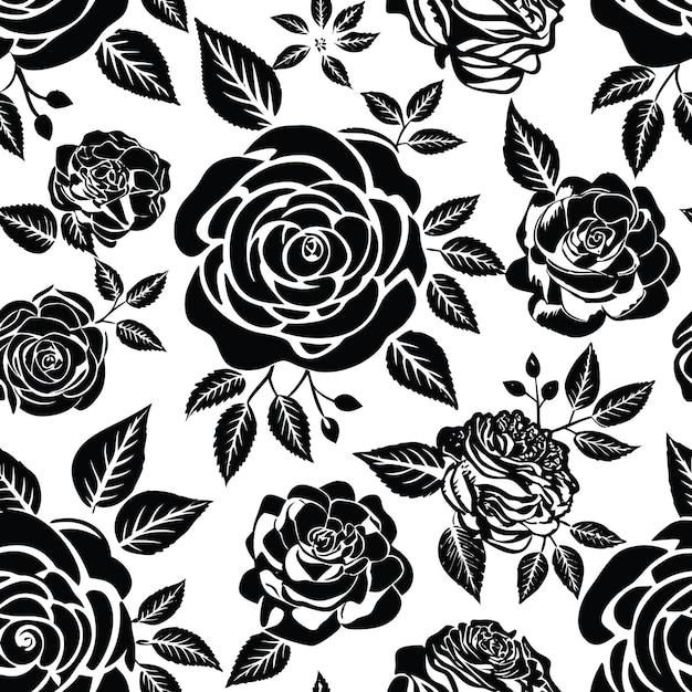 Elegante desenho vetorial de rosa preta
