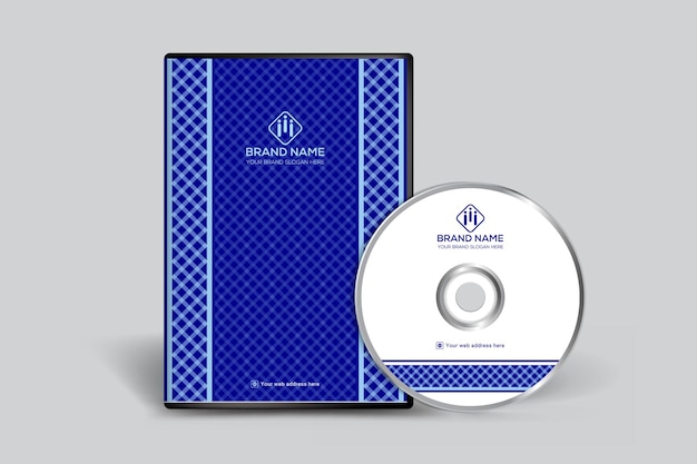 Elegante design de capa de dvd de cor azul