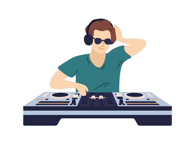 Jogo Das Cabeças Do DJ Que Apreciam a Música Ilustração do Vetor