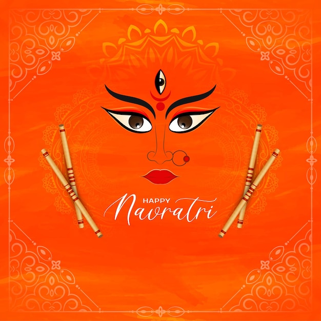 Vetor elegante durga puja e vetor tradicional de fundo de celebração do festival happy navratri