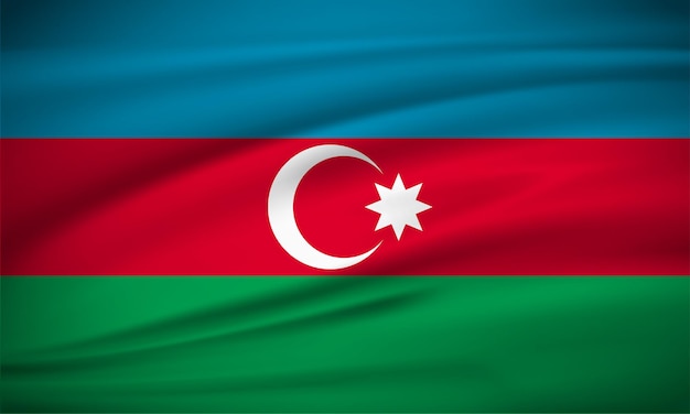 Elegante fundo realista da bandeira do Azerbaijão Design do Dia da Independência do Azerbaijão