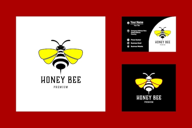 Elegante honey bee logo ícone design inspiração vetorial