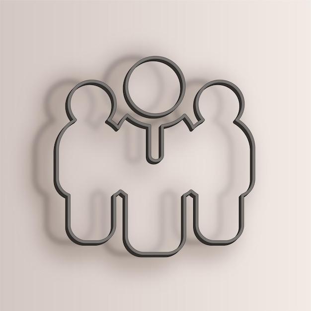 Elegante ícone da equipe de efeito de fio com fundo branco antigo
