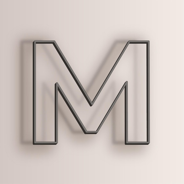 Elegante ícone de letra M com fundo branco antigo