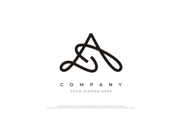 Elegante letra sa logo ou as logo design vector