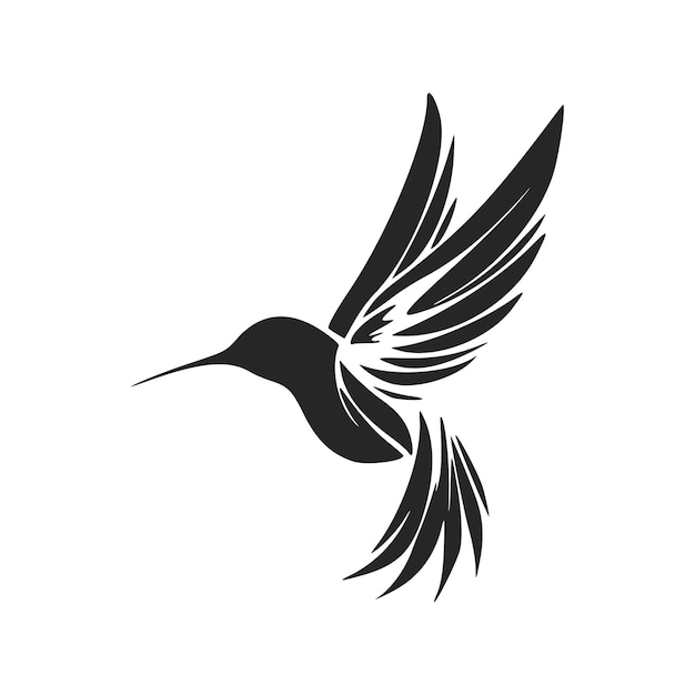 Elegante logotipo de beija-flor em preto e branco Perfeito para qualquer empresa que procura uma aparência elegante e profissional