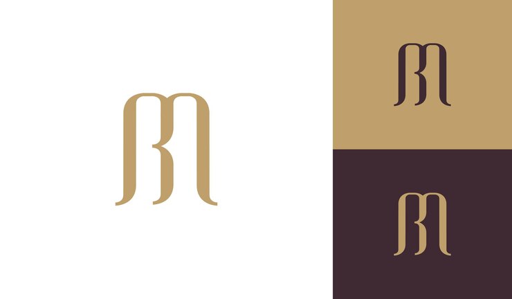 Vetor elegante logotipo monograma bm ou mb