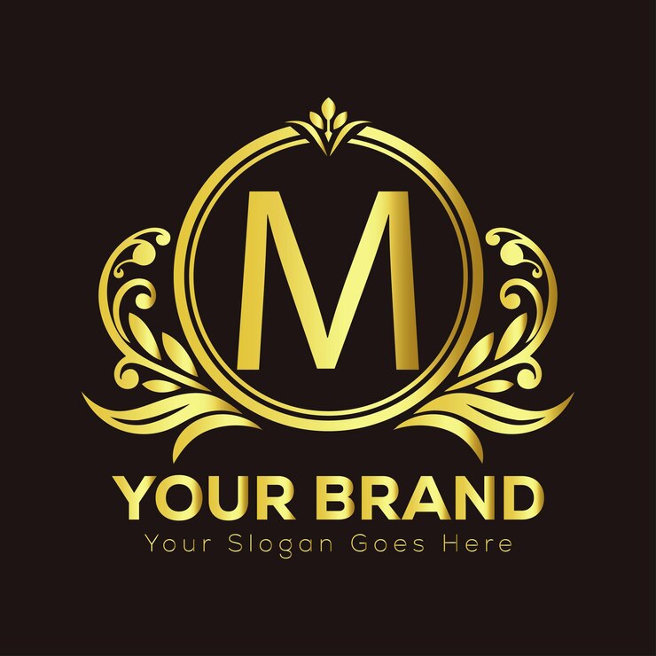 Vetor elegante modelo de design de logotipo dourado com a letra m perfeito para marcas de luxo e negócios premium