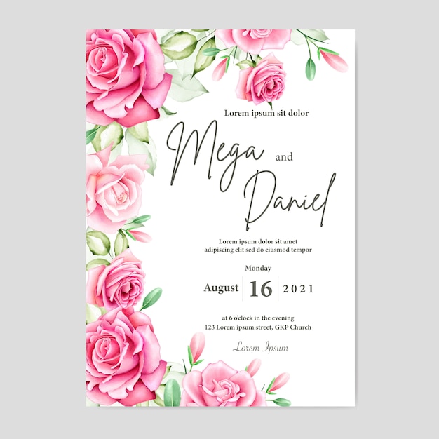 elegante moldura floral com flores em aquarela
