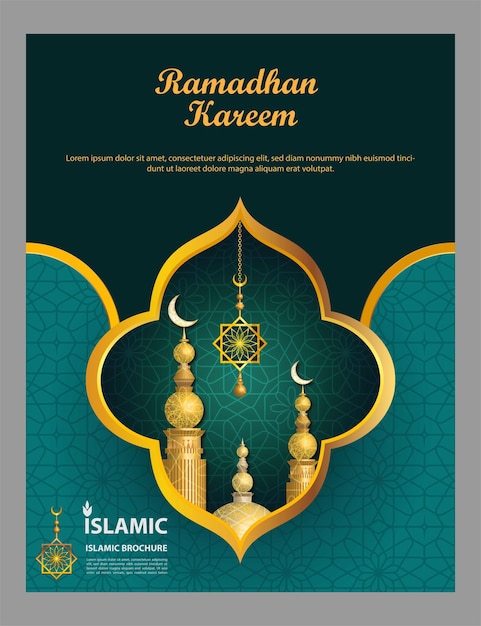 Elegante Ramadhan Kareem layout de cartão editável padrão de fundo vetor de design