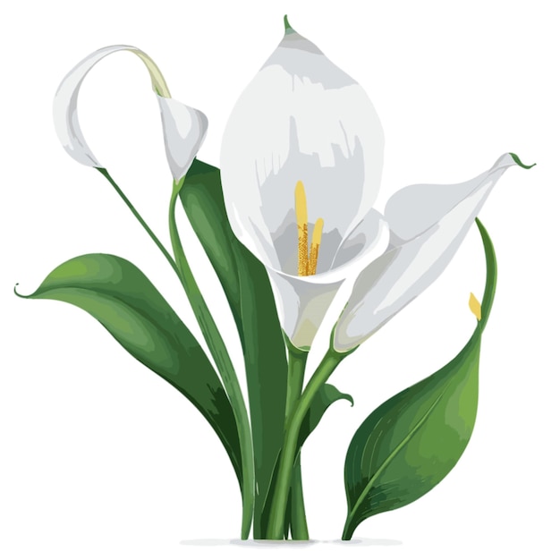 Elegante vetor calla lilies em fundo branco