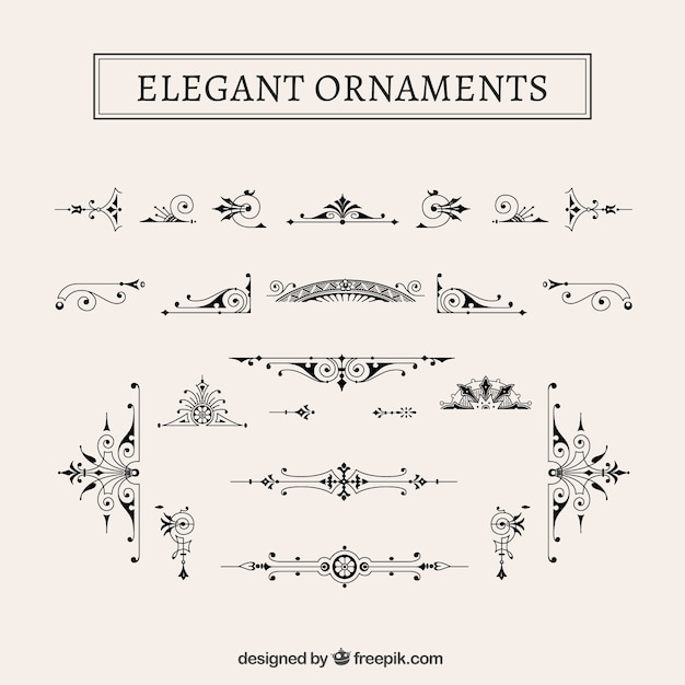 Elegantes ornamentos vintage embalar