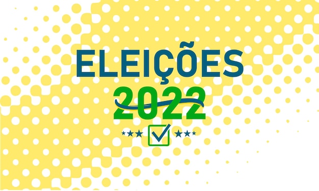Eleições do Brasil 2022. Vetor em português brasileiro. Conceito - política brasileira em 2022, pesquisas.
