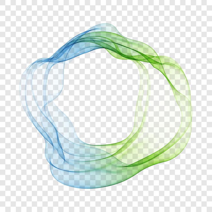Vetor elemento abstrato de design azul esverdeado com linhas onduladas em forma de elipse