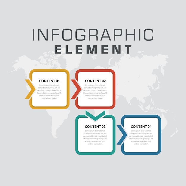 Elemento abstrato infográfico processo empresarial