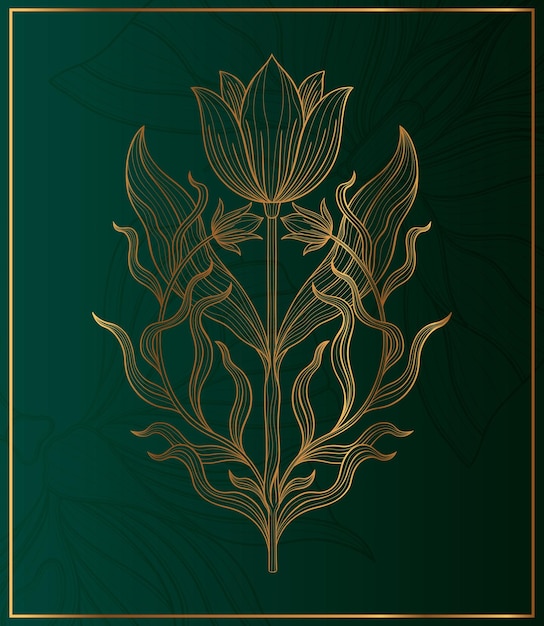 Elemento básico de planta de flor de estilo art nouveau 19201930 anos design vintage design de motivo de símbolo