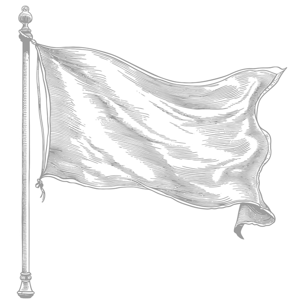 Vetor elemento de bandeira em branco com estilo de gravura antigo