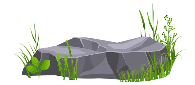 Elemento de chão de pedra grama verde para paisagem de jogo