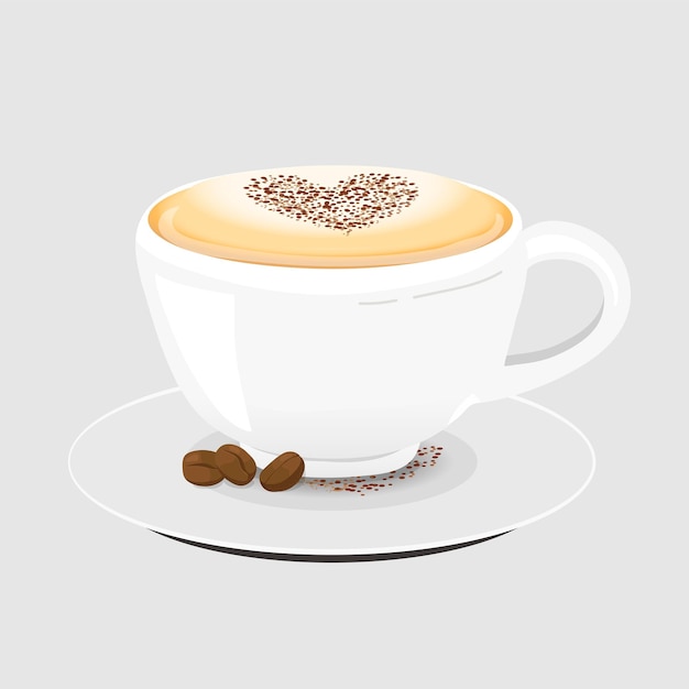 Elemento de colagem de arte latte vector de ilustração de desenho animado bonito