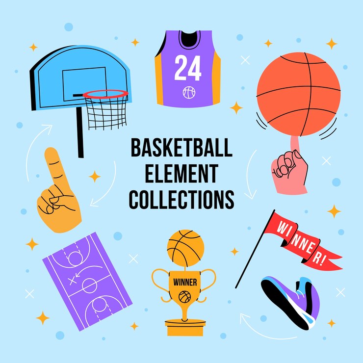 Vetor elemento de coleção de basquetebol