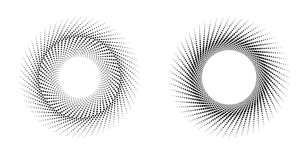 Vetor elemento de design branco de pontos pretos espirais abstratos sobre fundo branco de linhas de torção ilustração vetorial eps 10 para elegantes cartões de visita impressão de folhetos banners de panfletos proporção áurea logotipo tradicional