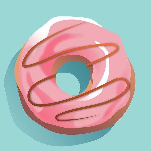 Elemento de design de donut rosa vetorizado