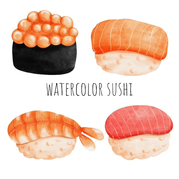 Elemento de design plano de sushi feliz