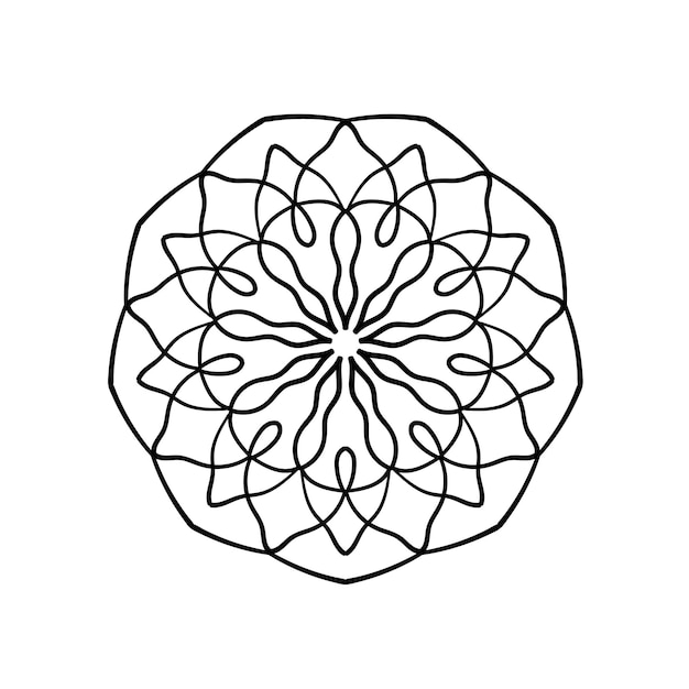 Elemento de design vetorial decorativo decorativo desenhado à mão mandala floral elemento de página de livro para colorir