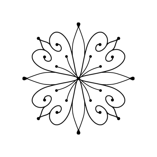 Elemento de flor bonito no estilo doodle para diferentes tipos de adesivos de cartões postais de decoração