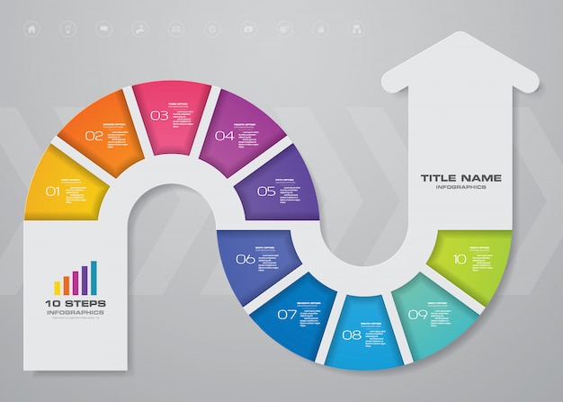 Elemento de gráfico de seta de infográficos.