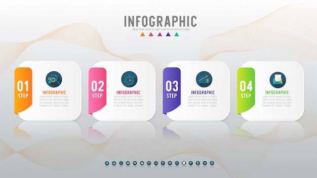 Elemento de gráfico infográfico opção quatro negócios.