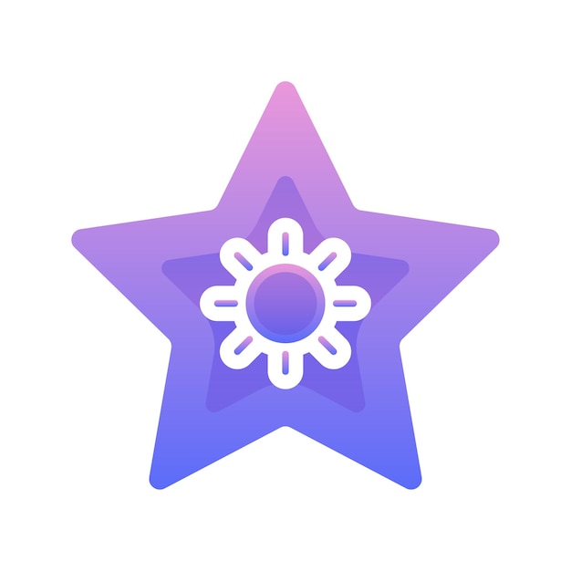Vetor elemento de ícone de modelo de design gradiente de logotipo de estrela do sol