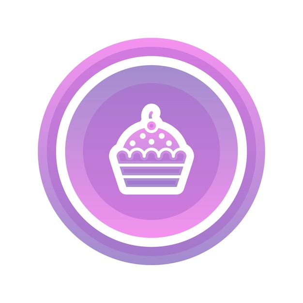 Elemento de ícone de modelo de design gradiente de logotipo de moeda de cupcake