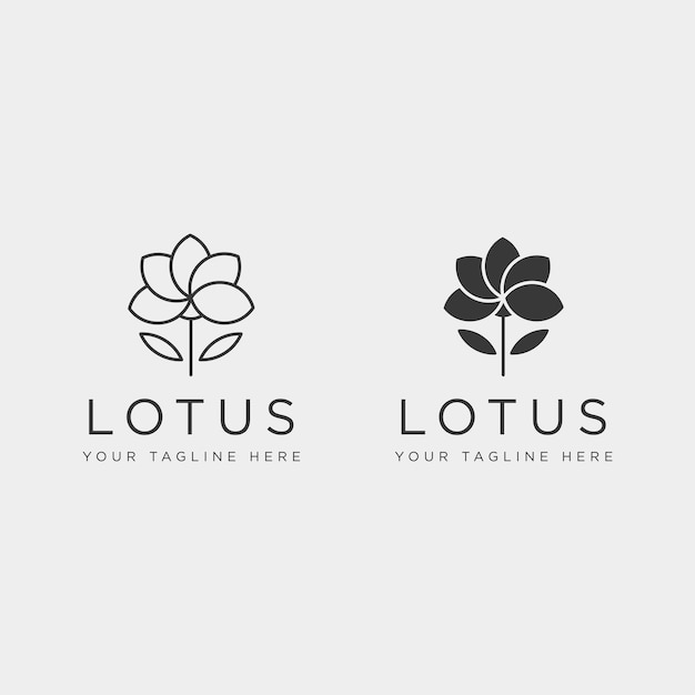 Elemento de ícone de vetor de modelo de logotipo simples flor floral linha beleza premium